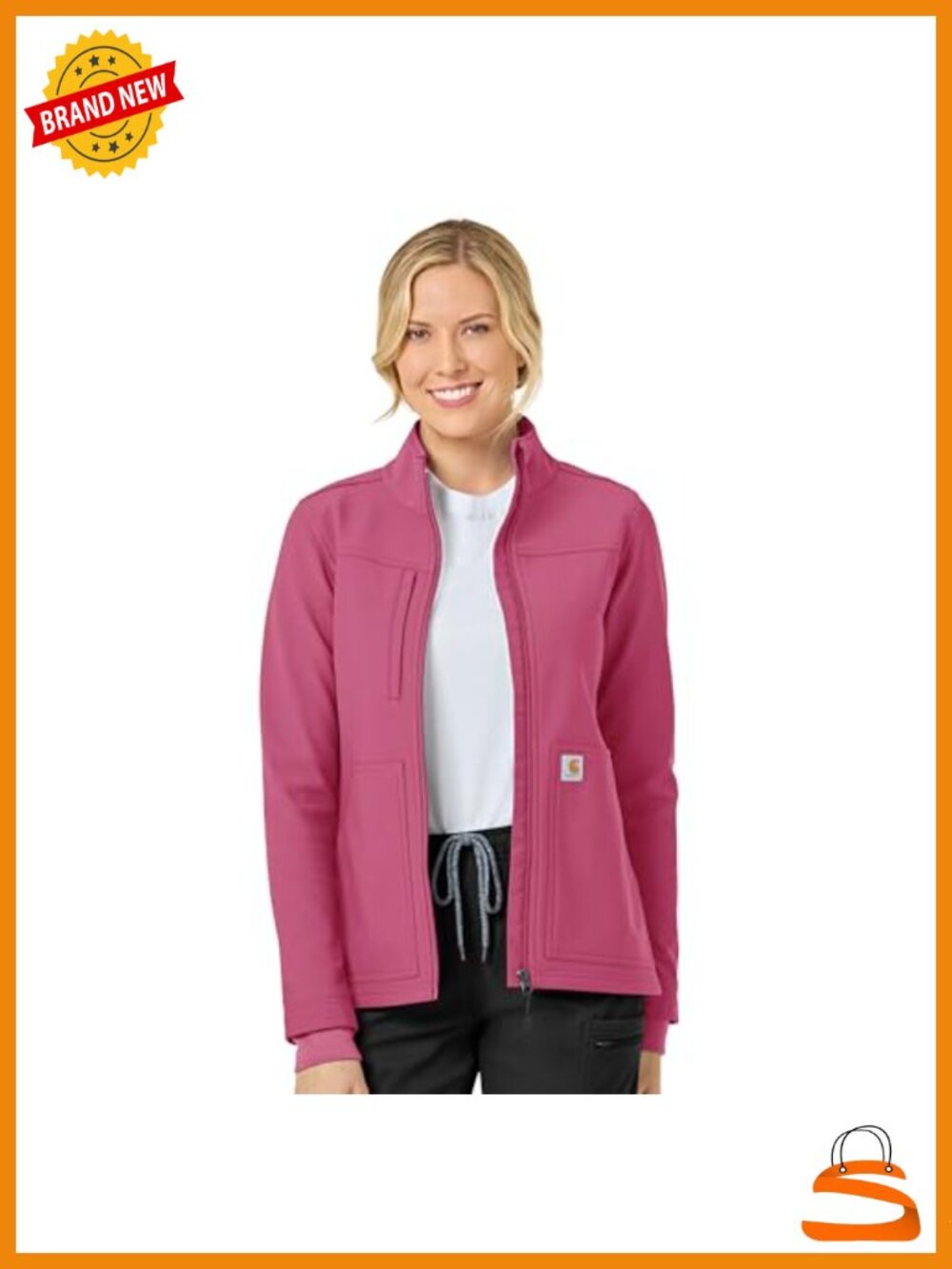 Rugged Flex Bonded Fleece Scrub Jacket Modern Fit 3-Pocket Medical Workwear